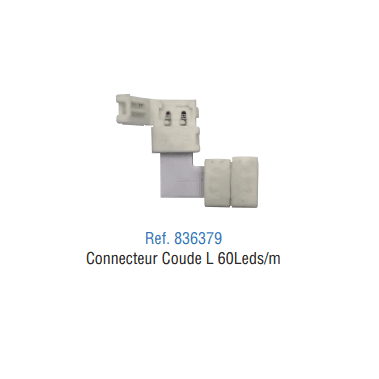 836379 Connecteur en L Ruban 12V/24V 60LEDS/M