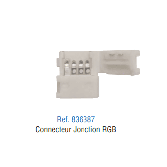 836387 Connecteur Droit Ruban 12V/24V RGB