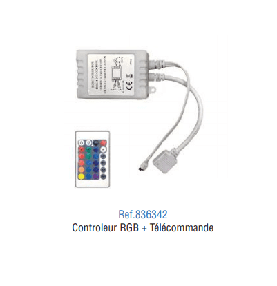 contrôleur RGB et télécommande IR pour ruban 24v RGB