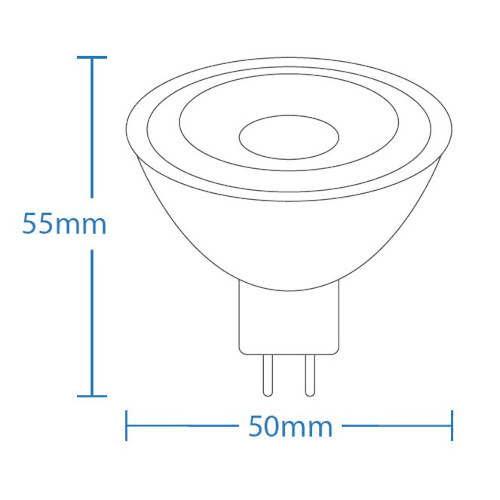 dimensions de SOTCHI ampoule LED MR16 5W 12V