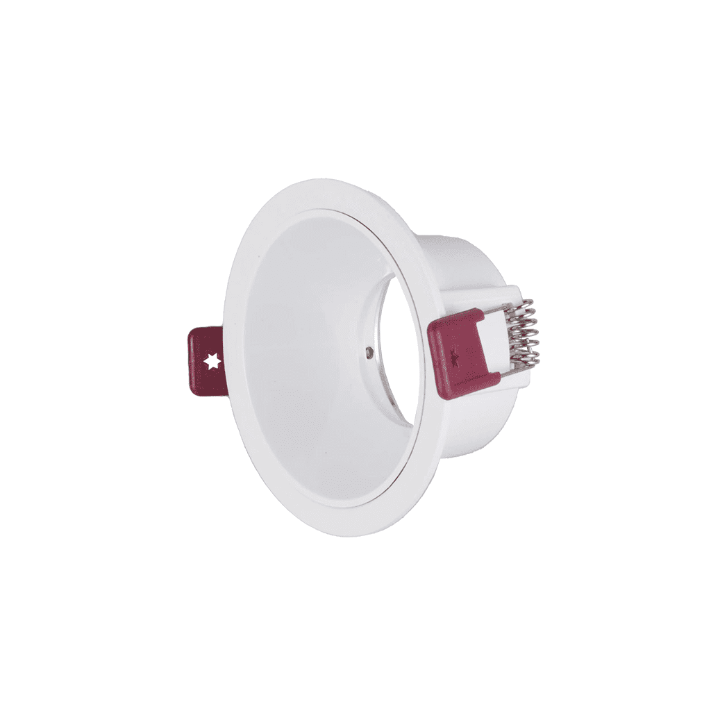 PRATO - collerette en retrait blanche avec réflecteur blanc pour module BORDEAUX ou ampoule GU10