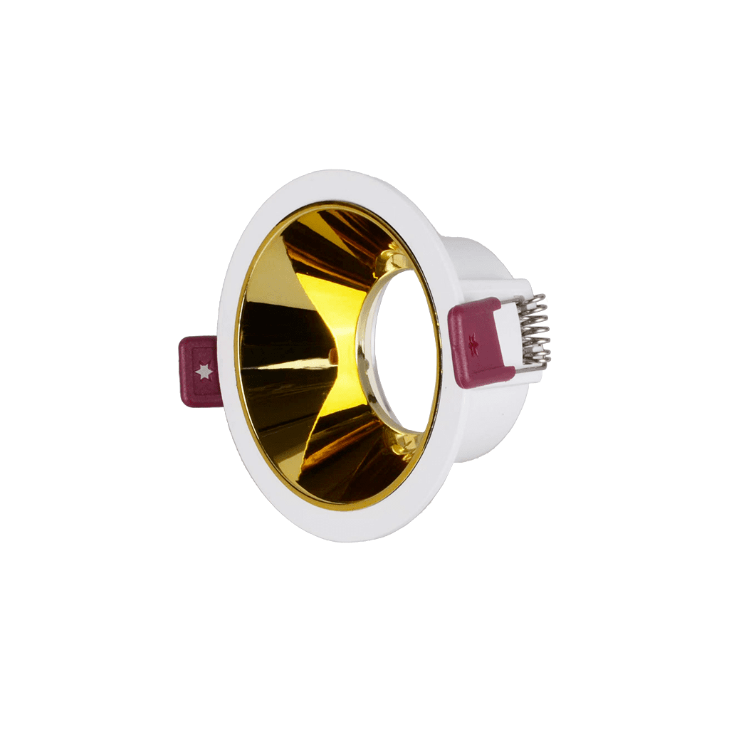 PRATO - collerette en retrait blanche avec réflecteur doré pour module BORDEAUX ou ampoule GU10
