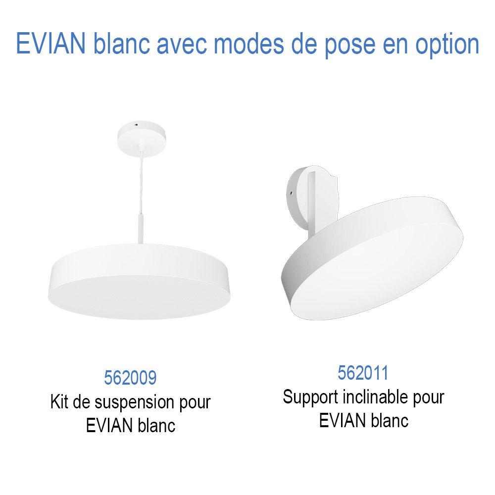 562007 EVIAN plafonnier LED blanc 22W/32W 3CCT IP65 IK08