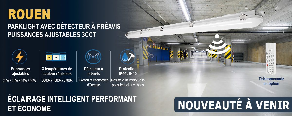 ROUEN – Parklight avec détecteur à préavis puissances ajustables 3CCT de marque IDELED